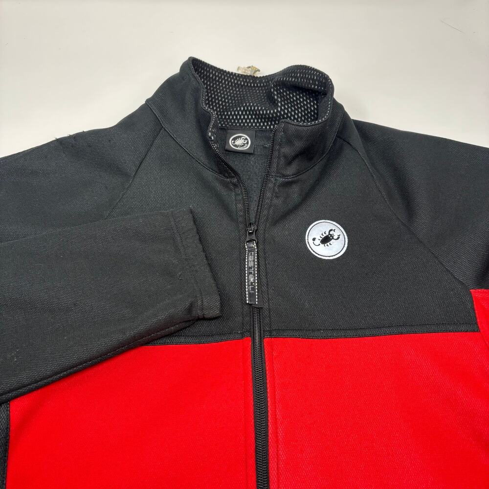 Castelli Mens XL Black Red Full Zip Made In Italy Windstopper Jacket